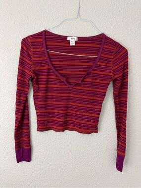 Urban Outfitters BDG Striped Cropped Long Sleeve Top Sz Women’s small